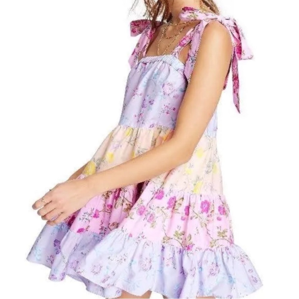 LOVESHACKFANCY X TARGET Jeanne Tie Strap Tiered Dress Size L